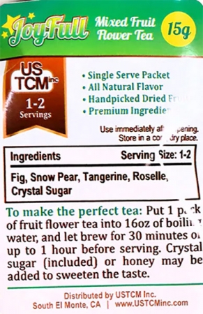 Fruit Flower Tea Fig-Snow Pear-Tangerine-Roselle 3 Packs