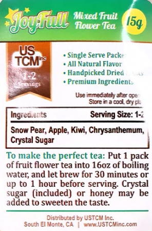 Fruit Flower Tea Snow Pear-Apple-Kiwi-Chrysanthemum 3 Packs