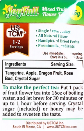 Fruit Flower Tea Tangerine-Apple-Dragon Fruit-Rose Bud 3 Packs